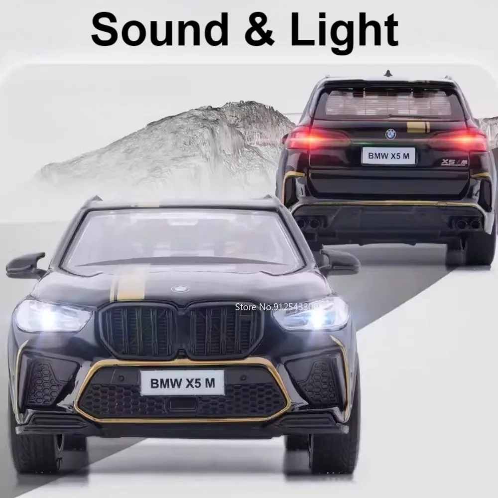 BMW X5M 쿠페 모델 장난감 자동차, 다이캐스트 금속 3 도어 오픈 풀백 시뮬레이션 장난감 모델, 어린이 선물, 1/32 체중계