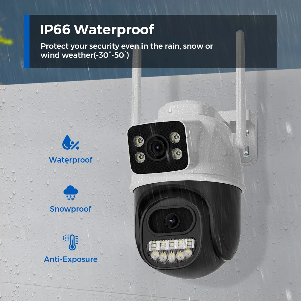 Imagem -06 - Câmera Ptz de Lente Dupla ao ar Livre Zoom Digital 4x Rastreamento Automático ai ip Cctv Áudio Vigilância por Vídeo P2p Icsee 4k 8mp Wifi