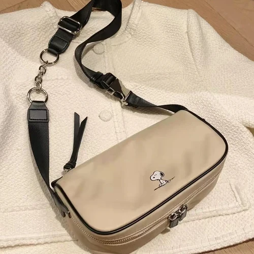 Bolso bandolera estampado de nailon, bolso de hombro moderno y versátil, correa ancha para el hombro ajustable