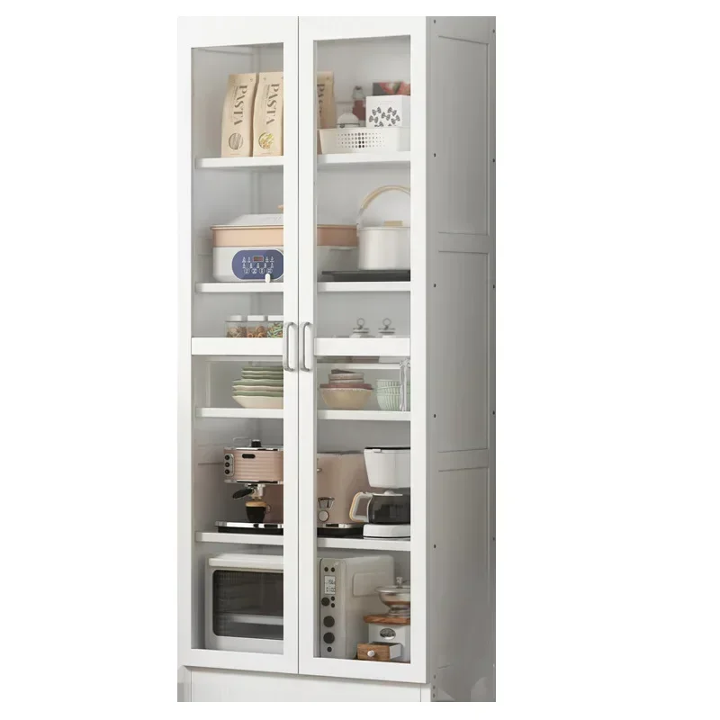 Kitchen rack dust-proof household multi-layer shelf floor-to-ceiling cabinet multi-functional microwave oven pot storage