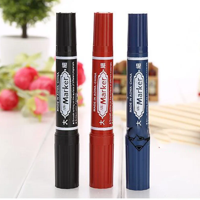 High quality 5pcs Large Black CD Waterproof  Fast Dry Permanent ink Marker Pen For Business Office school supplies Writing