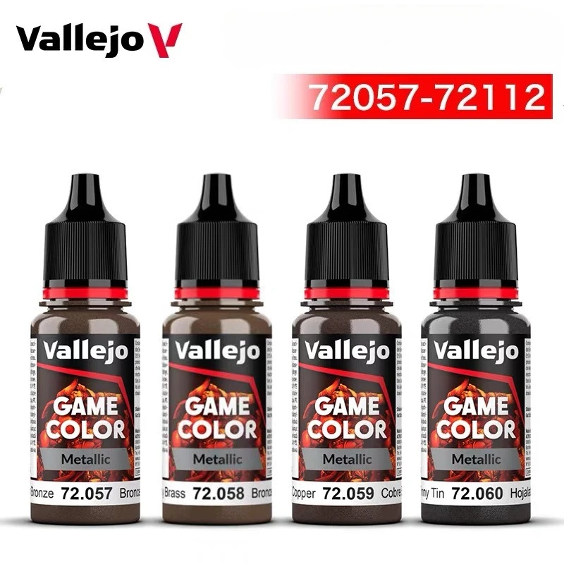 Pintura Acrílica Profesional Vallejo Game 17ML, Pigmento para Modelismo, Manualidades, Figuras de Juego, Modelos Militares, 72052-72118