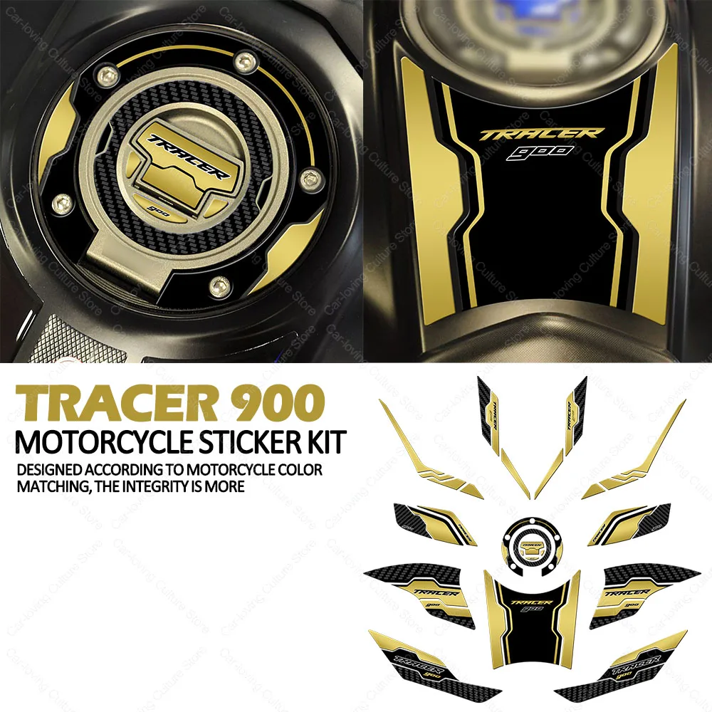 

Motorcycle Accessories Anti Scratch Protective Tank Pad Stickers Kit 3D Resin Protective Sticker For TRACER 900 tracer 900