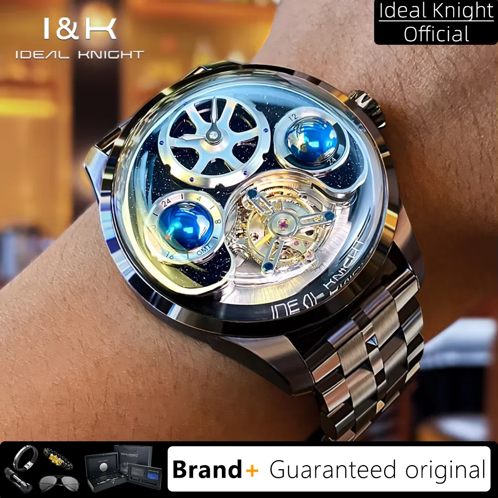 IDEAL KNIGHT Real Tourbillon Watches Men Original High-end Luxury Automatic Mechanical Watches Limited Edition Wristwatches 6805