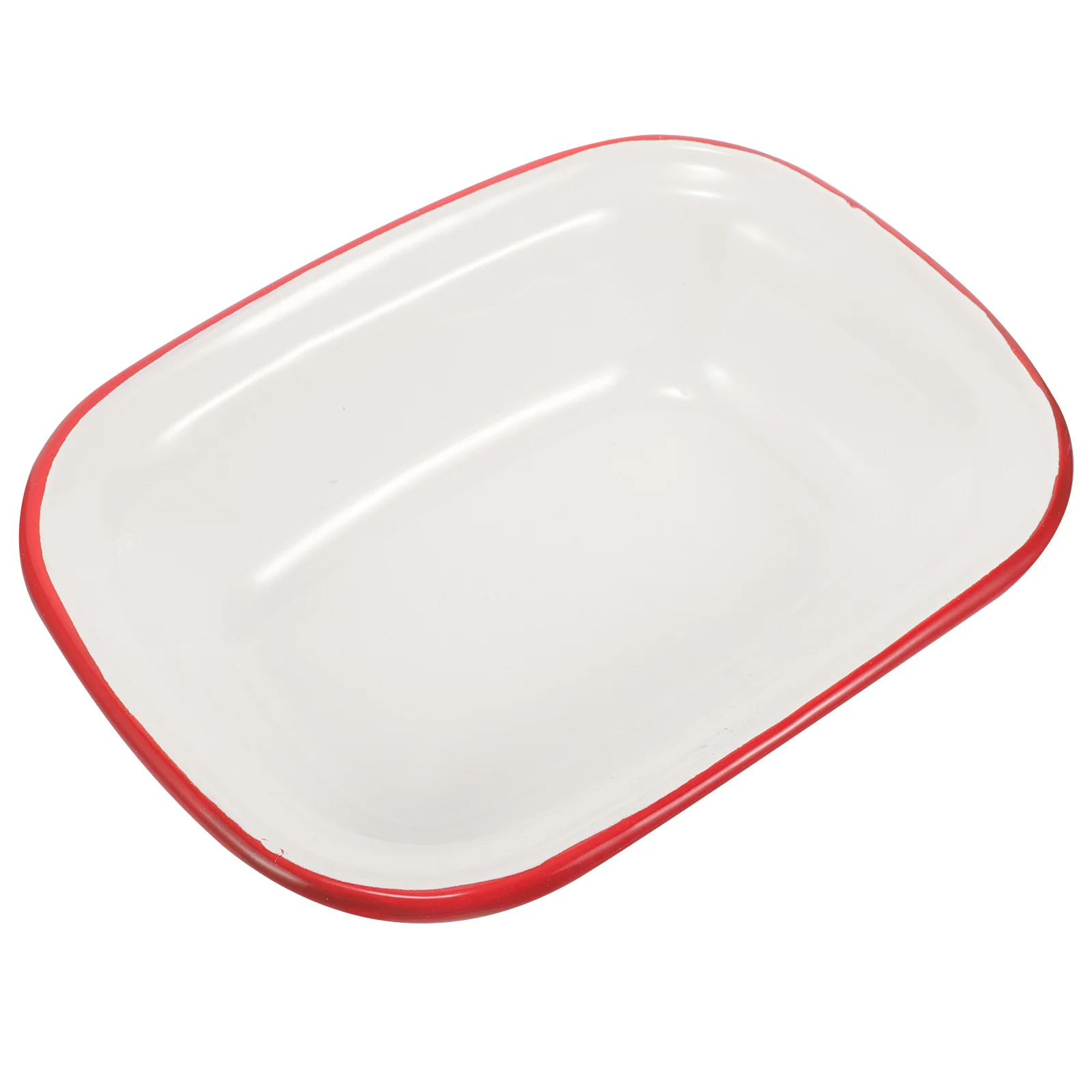 

Rectangle Enamel Baking Pan Hot Pot Dish Professional Non Stick Wear Resistant Storage Tray for Pancake Bread Fruit Cooking At