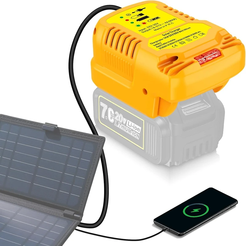Solar Charger Adapter for 20V/60V Battery,Portable,Outdoor Work,Camping-A26I view 4