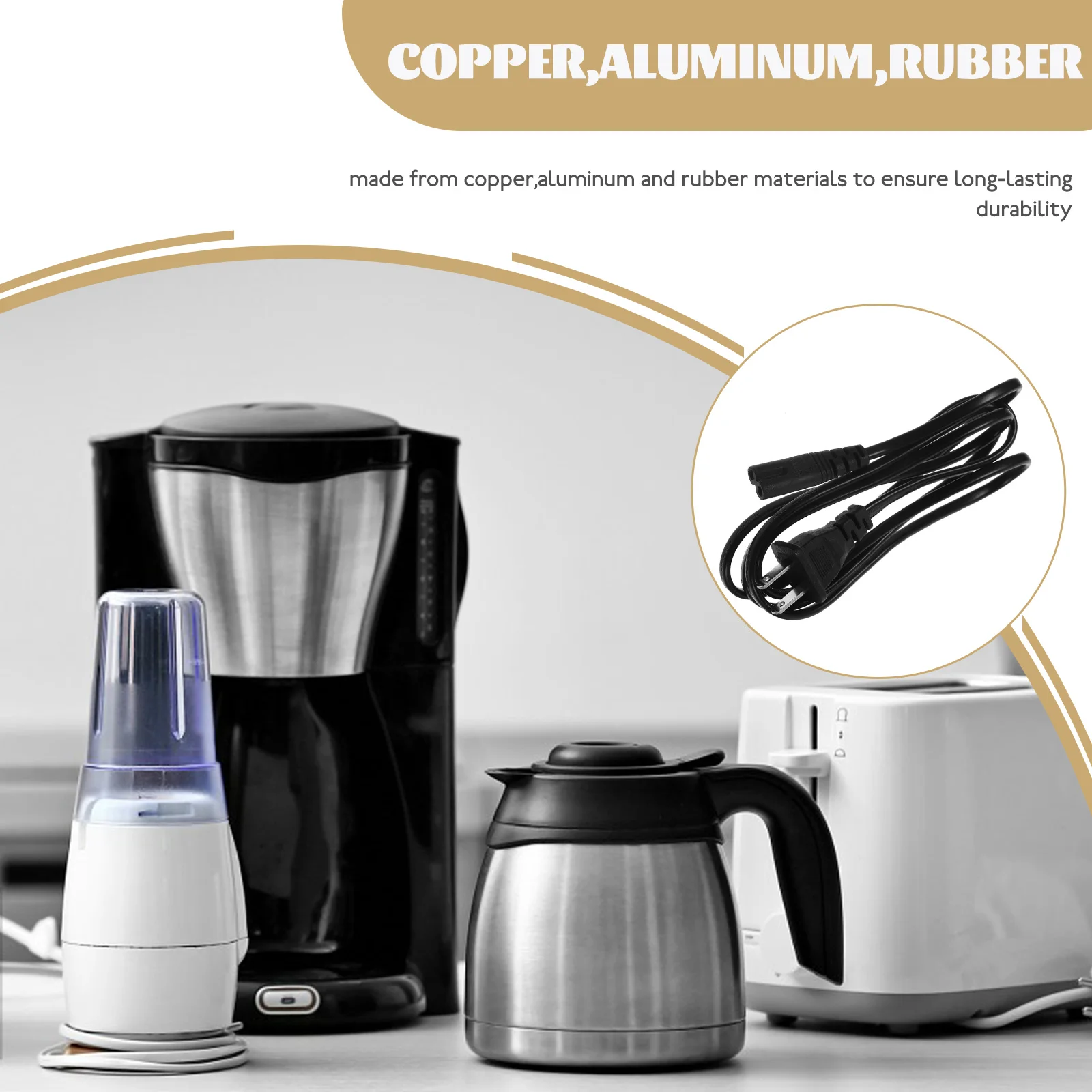 

2pcs Long 2-Prong Power Cord Replacement For Lamp Speaker Stereo Shaver Radio Appliance Power Extension Cable Home Supplies