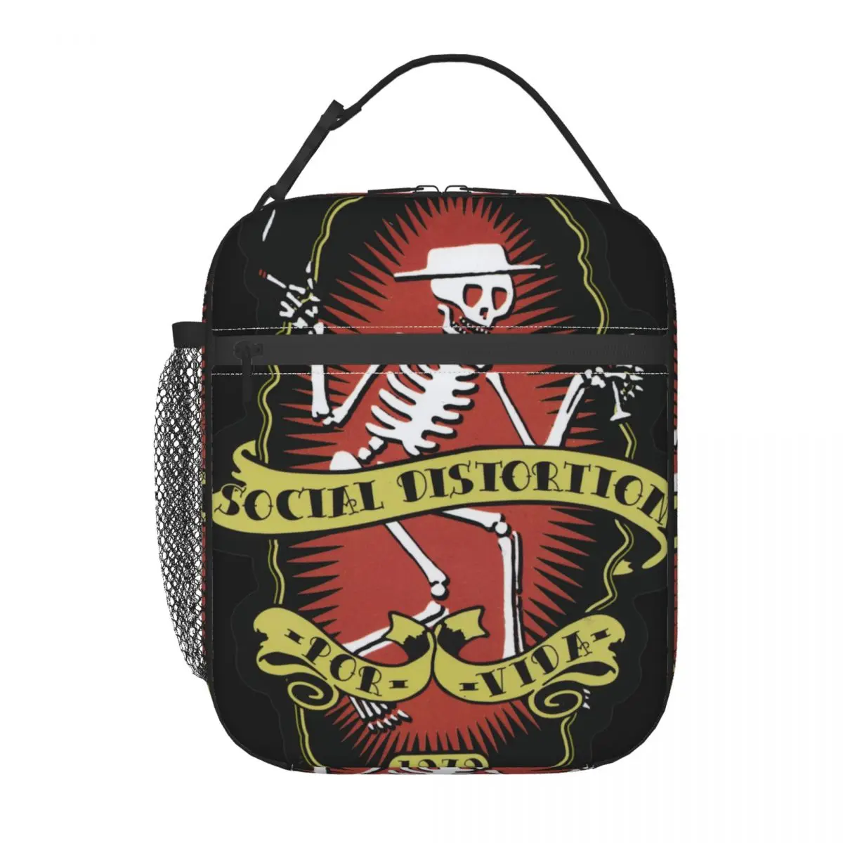 

Insulated Lunch Bag Social Distortion Winged Wheel Lunch Box Tote Food Handbag