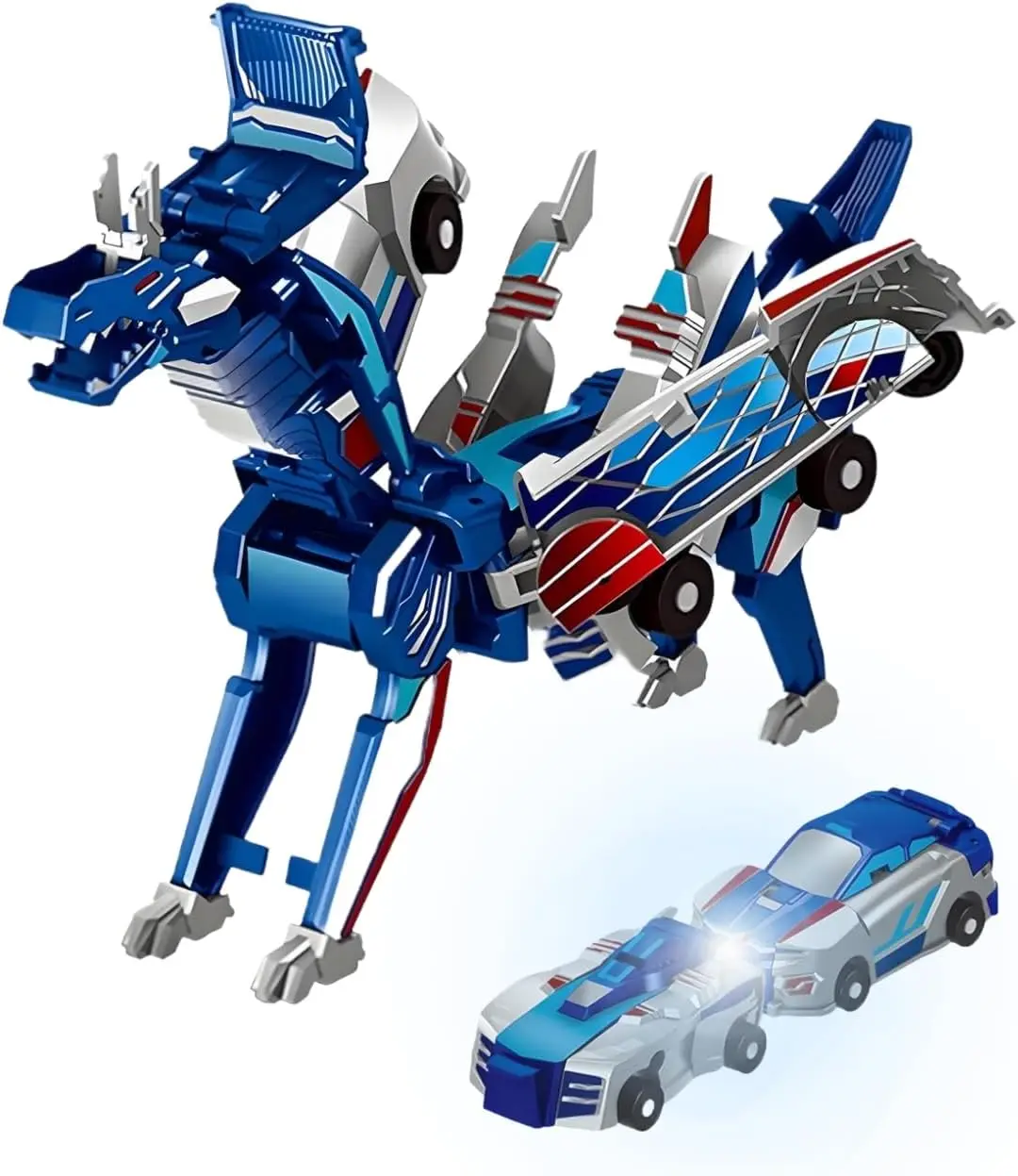 Ensemble de jouets de dinosaure et de voiture transformant – Véhicule robot à réaction Crash, ensemble de jouets interactifs pour enfants