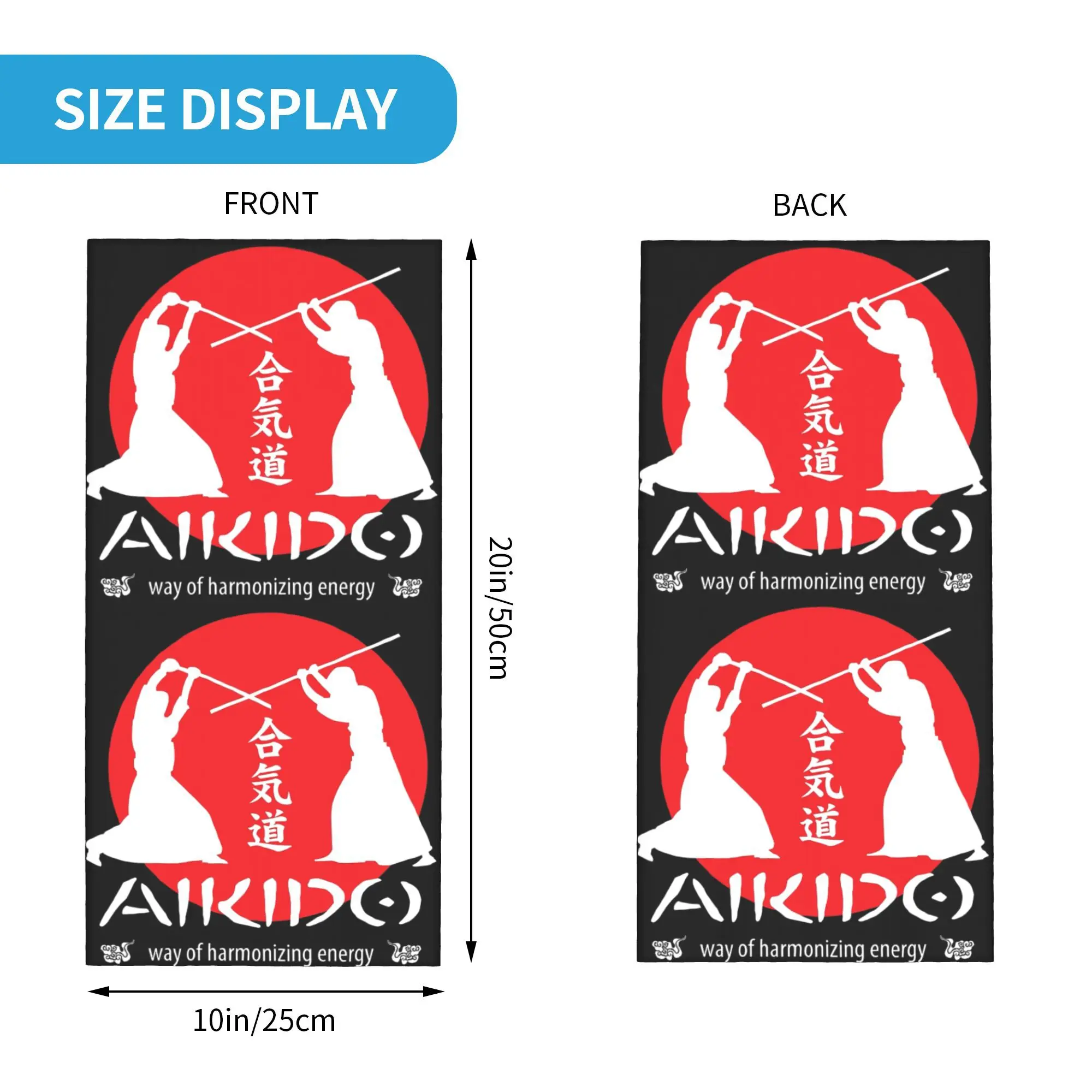 Aikido Bandana Neck Gaiter Printed Face Scarf Warm Headband Hiking Fishing Unisex Adult All Season