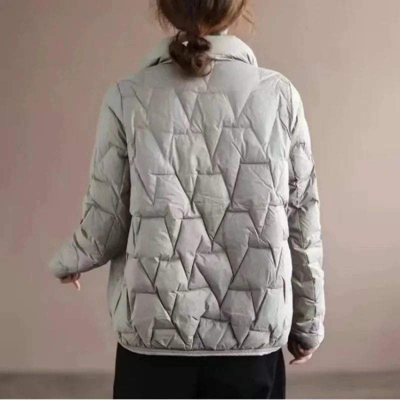 Nuovo stile versione coreana piumino d'anatra bianco stile corto piumino leggero allentato nuovo stile colletto alla coreana Little Fellow Fashion