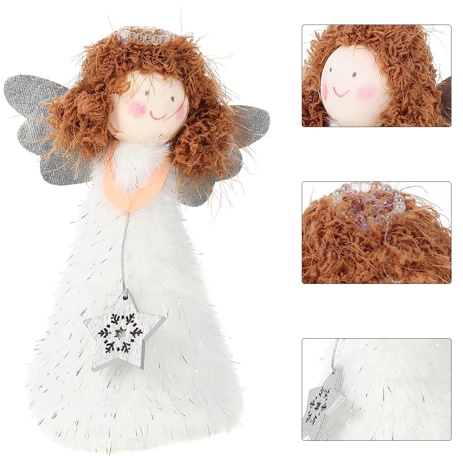 

1Pcs Christmas Angel Tree Topper Elegant Xmas Tree Decoration Festival Supplies Ornament for Holiday Party Festival Supplies