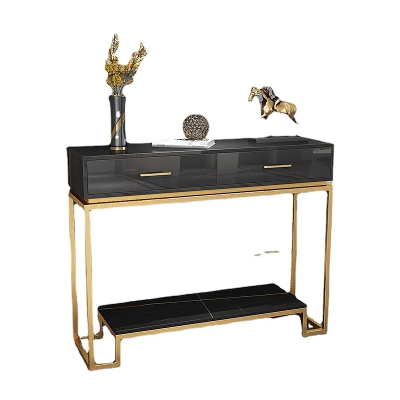 

Entrance table, light luxury strip case end view table, Nordic living room against the wall narrow table rock slab entrance