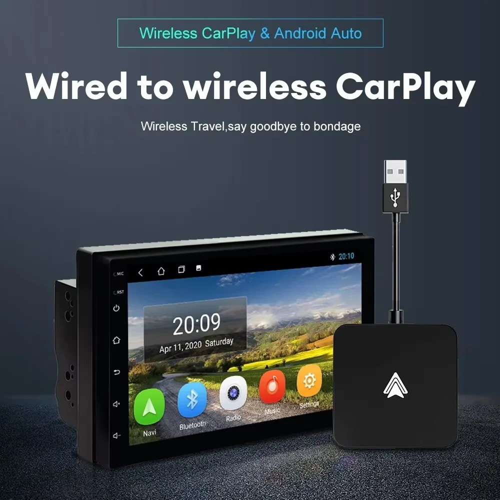 2024 Hot Wireless CarPlay Mini Box Android Auto Adapter For Wired Carplay Display To Wireless Smart Box Linux System OEM Upgrade