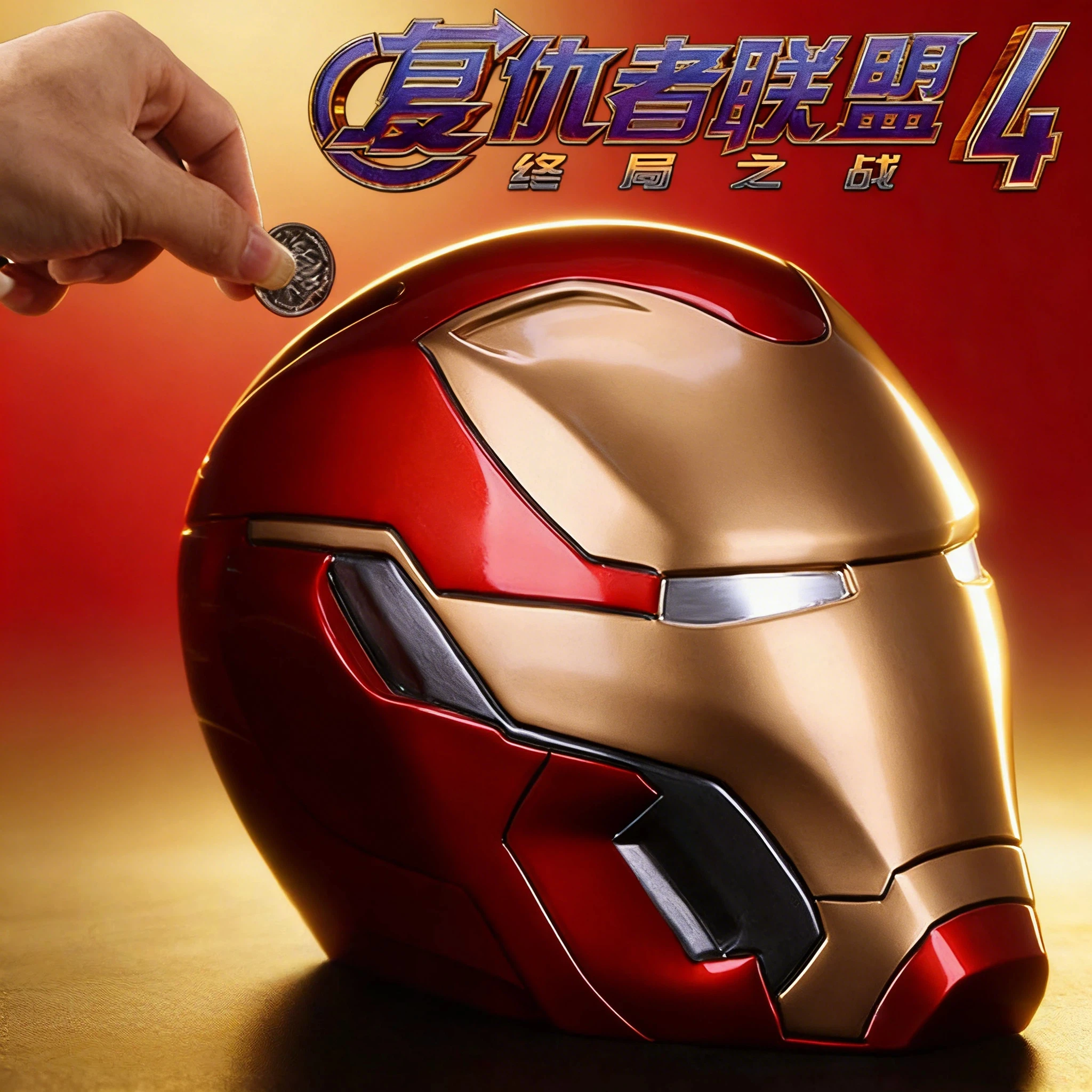 Hucha Grande con Forma de Casco de Iron Man MK17 de Marvel Avengers, Decoración para el Hogar, Adorno, Regalo de Año Nuevo para Fanáticos de Superhéroes