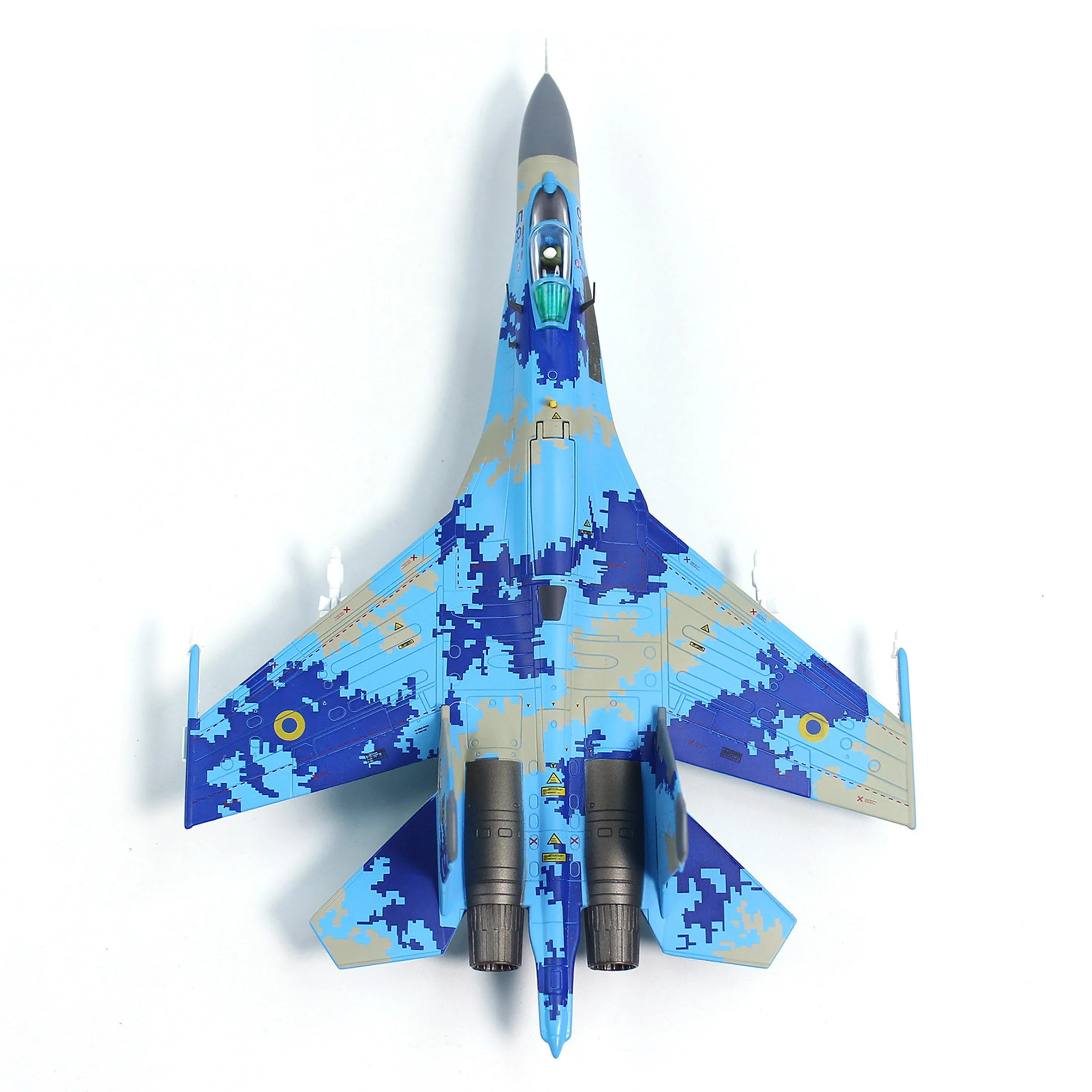 L14701LD 1/100 Su 27 FlankerB Blue 58 # Ukrainian Camo Static Alloy Finished Product Model