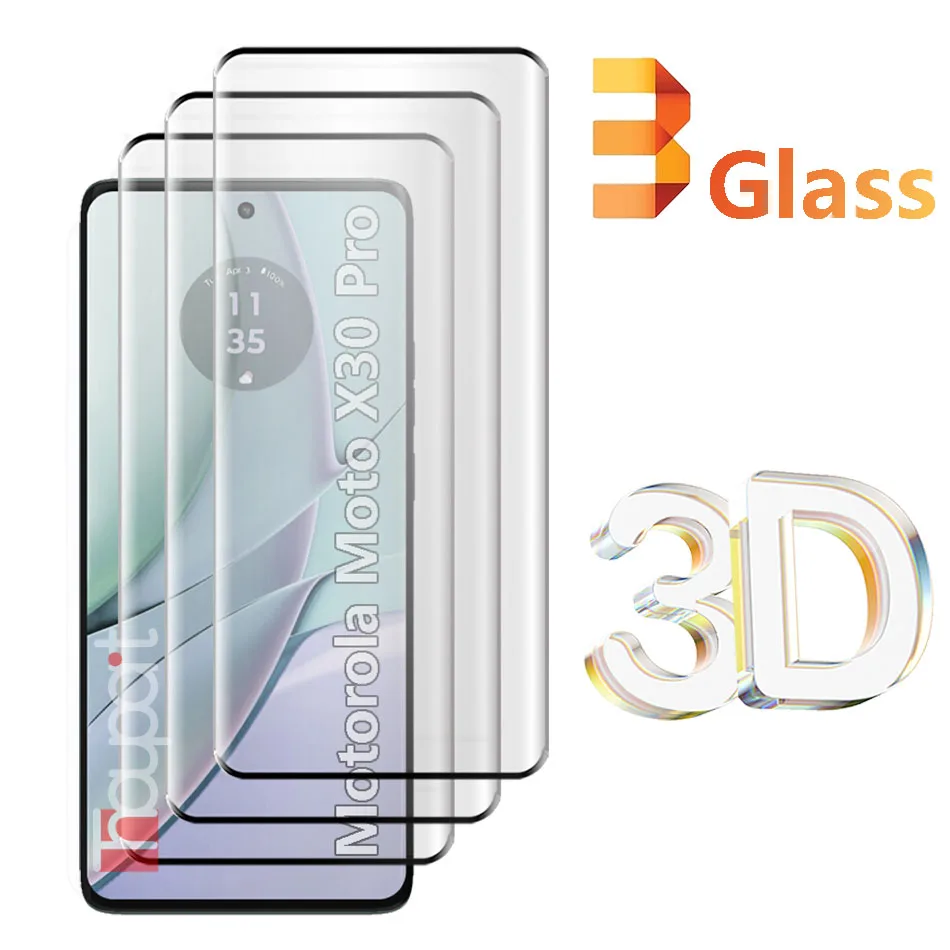 

3Pcs 3D Tempered Glass For Motorola Edge 30 Ultra Screen Protector Full Cover Film For Moto Edge30 Ultra Glass