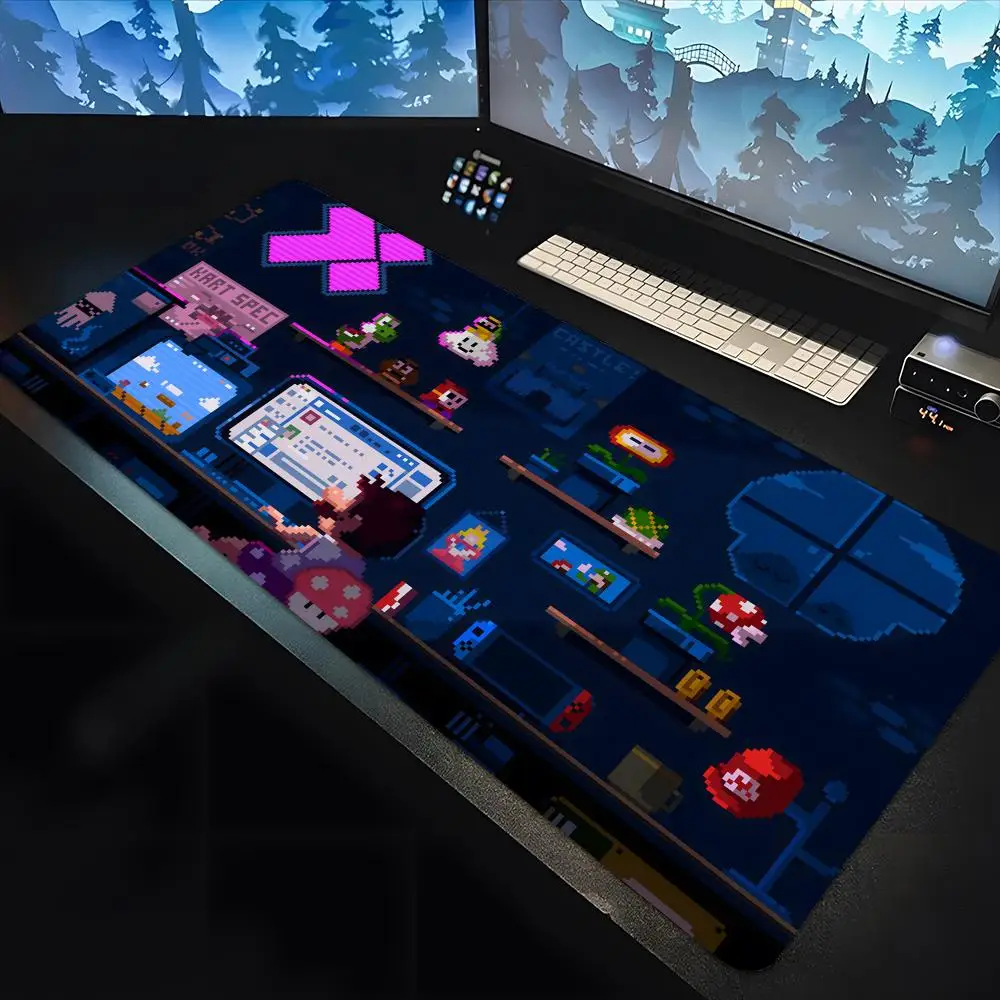 لوحة ماوس سوبر ماريو للمثليين، لوحة مفاتيح كبيرة، لوحة مكتب، لوحة ماوس ألعاب مطاطية غير قابلة للانزلاق، سجادة كمبيوتر محمول 600 × 300