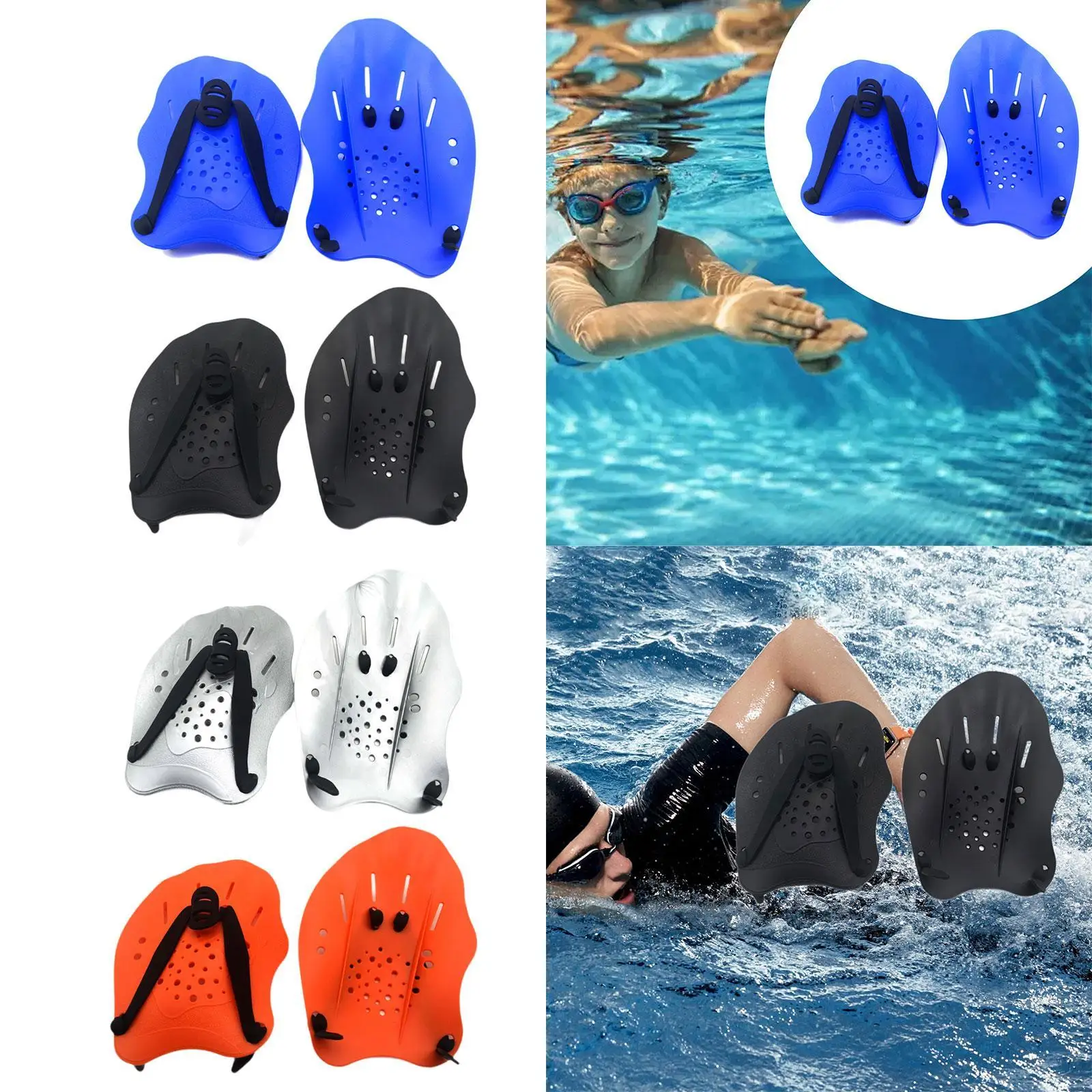 

Swim Hand Paddles Pool Gear Swim Training Hand Fin for Unisex Children Kids