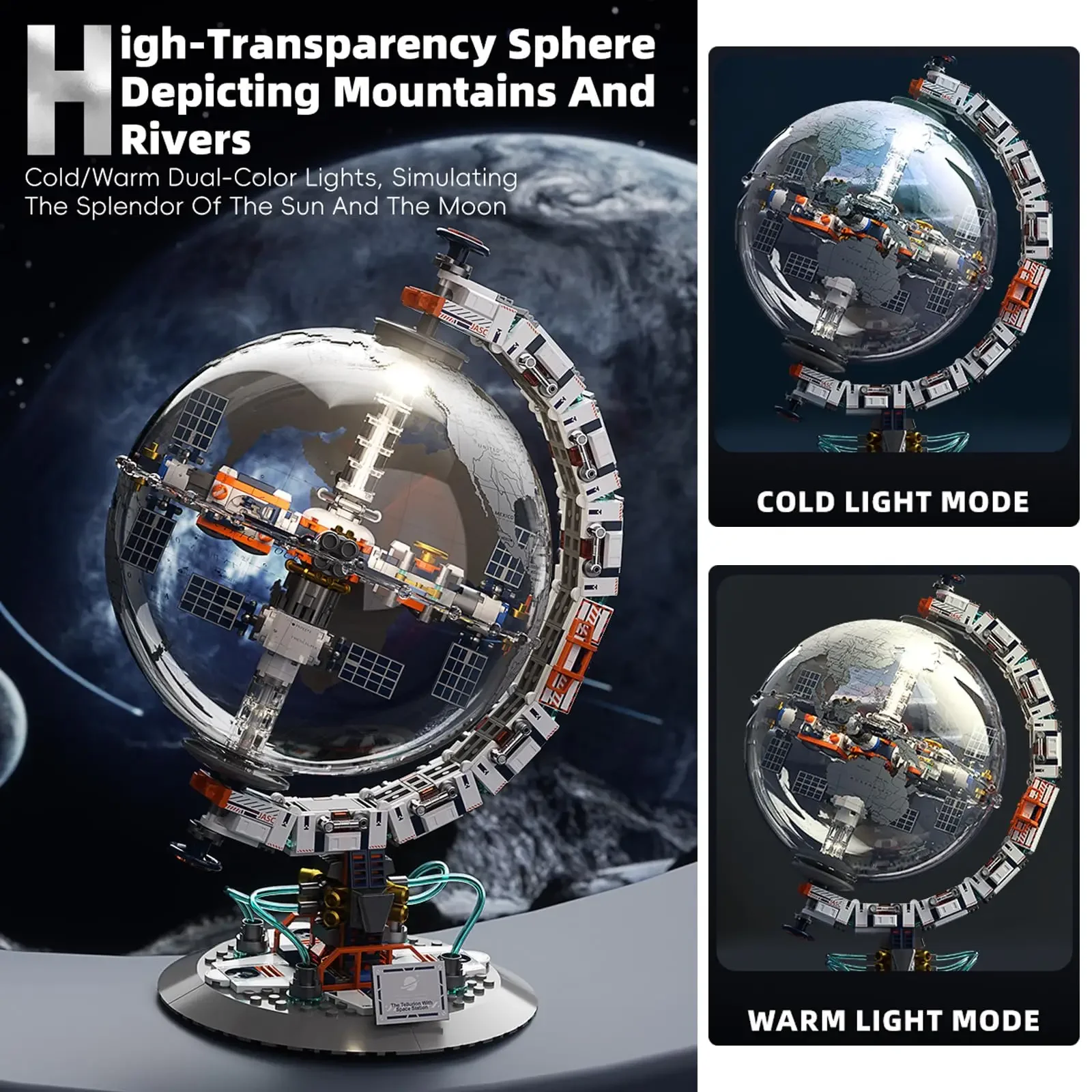 Bauset zur technischen Weltraumforschung, Erde-Orbital-Station, Bausteine, STEM, pädagogisches