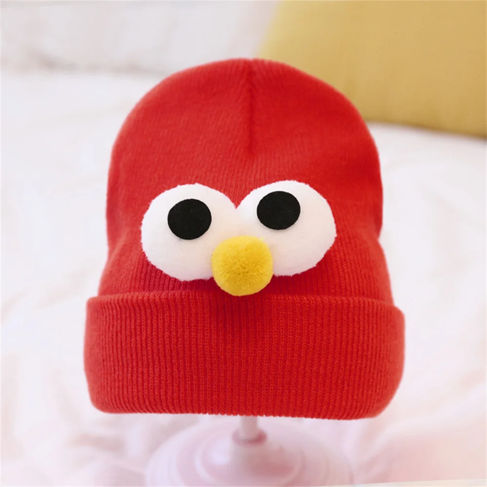 

Fashion Children Spring Fall Winter Warm Wool Knitted Hat Lovely 3D Cartoon Big Eyes Baby Cap Girls Boys Christmas Party Gift