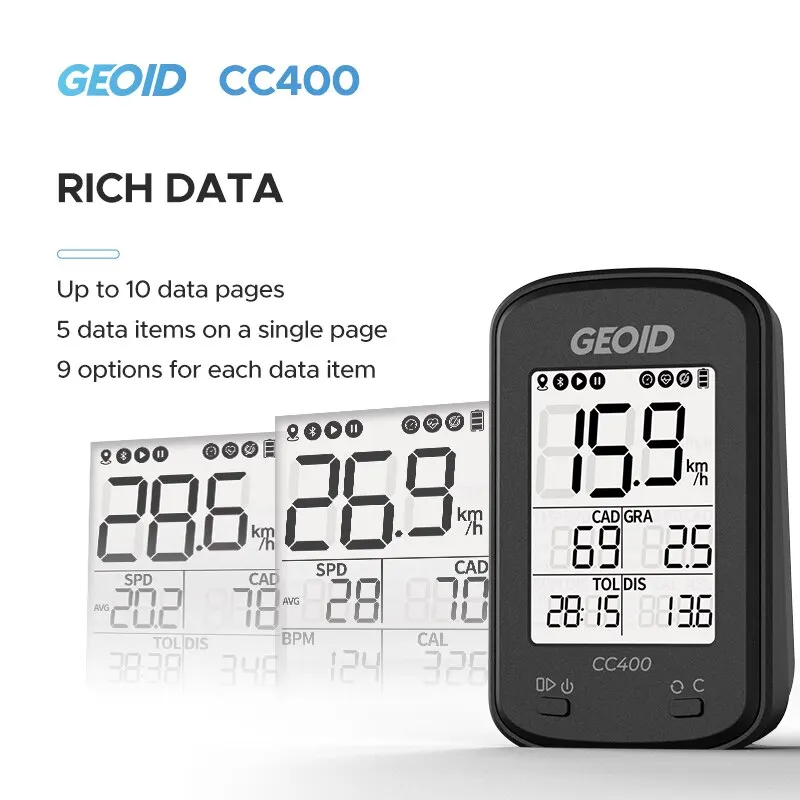 GEOID CC400 Smart GPS Bike Computer Wireless Cycling Speedometer Road Bike MTB IPX6 Waterproof Bluetooth ANT+ Bicycle Odometer