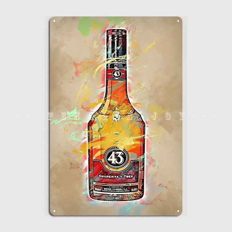 Letrero Metálico Licor 43, Decoración de Pared para Pub, Cine, Garaje, Letrero de Metal, Póster