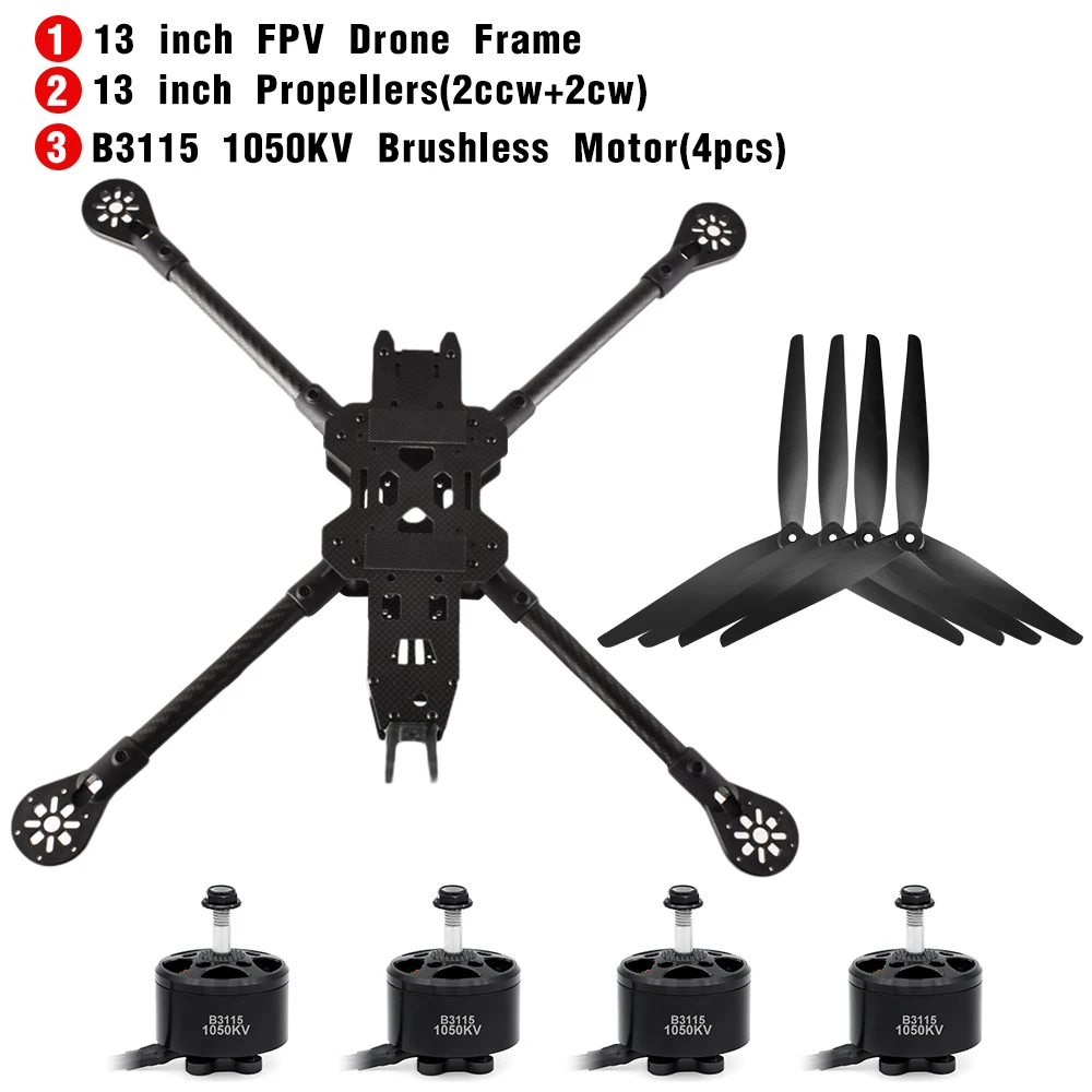 9IMOD 13inch 520mm Wheelbase Carbon Fiber B3115 1050KV Brushless Motor 13inch Propeller for FPV 13