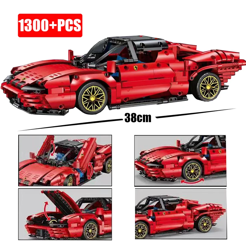 1:12 Daytona SP3 Technical Car Ferraried Model Building Block Compatible 42143 Supercar  Bricks Toys For Kid Boys Birthday Gifts