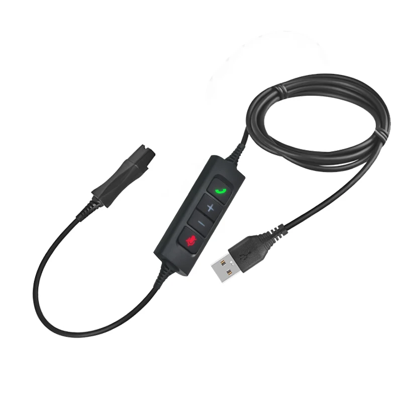 QD Call Center Headset Front-end Cable Connection Volume Adjustment Mute Noise Reduction Type-C Interface for Mobile Phones