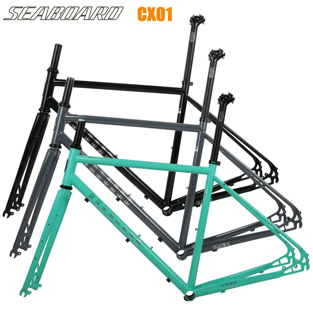 Seaboard CX01 Fixie Bike Frame And Fork Single Speed Fixed Gear Bike Aluminum Alloy Frameset Track Bicycle Frame For V-Brakes