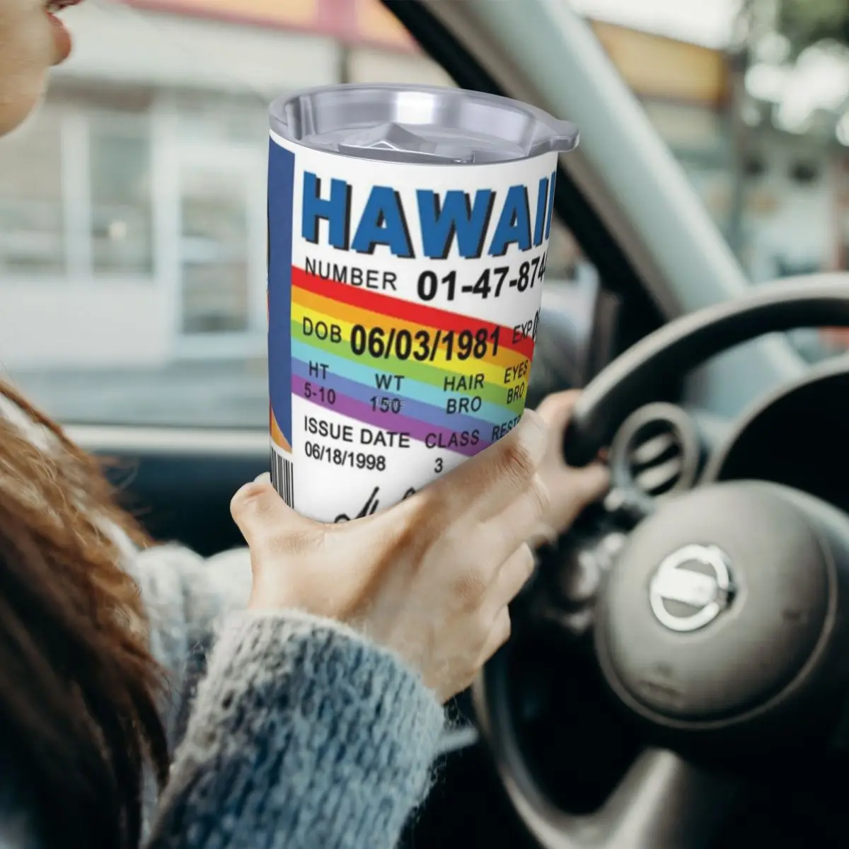 

Водительские права McLovin (3) Стакан из нержавеющей стали с вакуумной изоляцией, термохолодная чашка, соломинки с крышкой, 20 унций