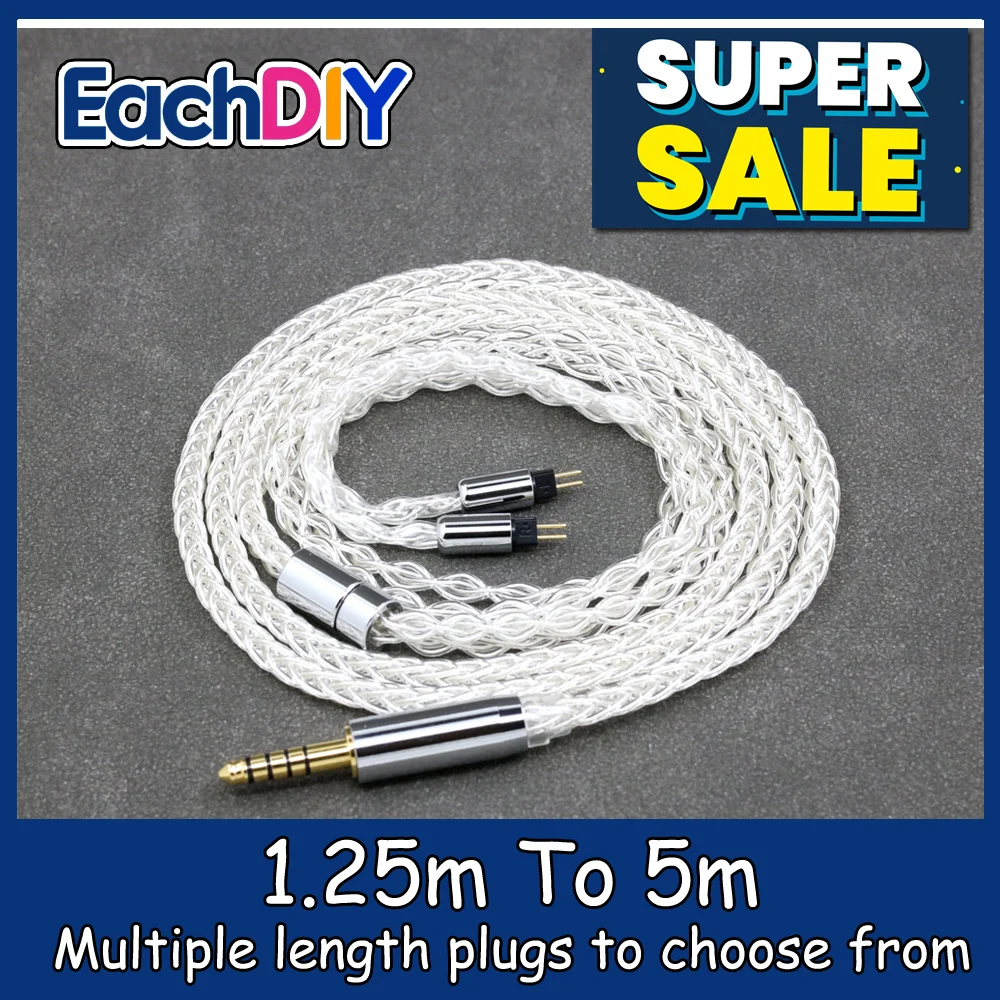 

8 Core 99% 7n Pure Silver Palladium Earphone Cable For TANCHJIM ORIGIN Oxygen 4U OLA lengthened extended 0.78mm pin LN008789