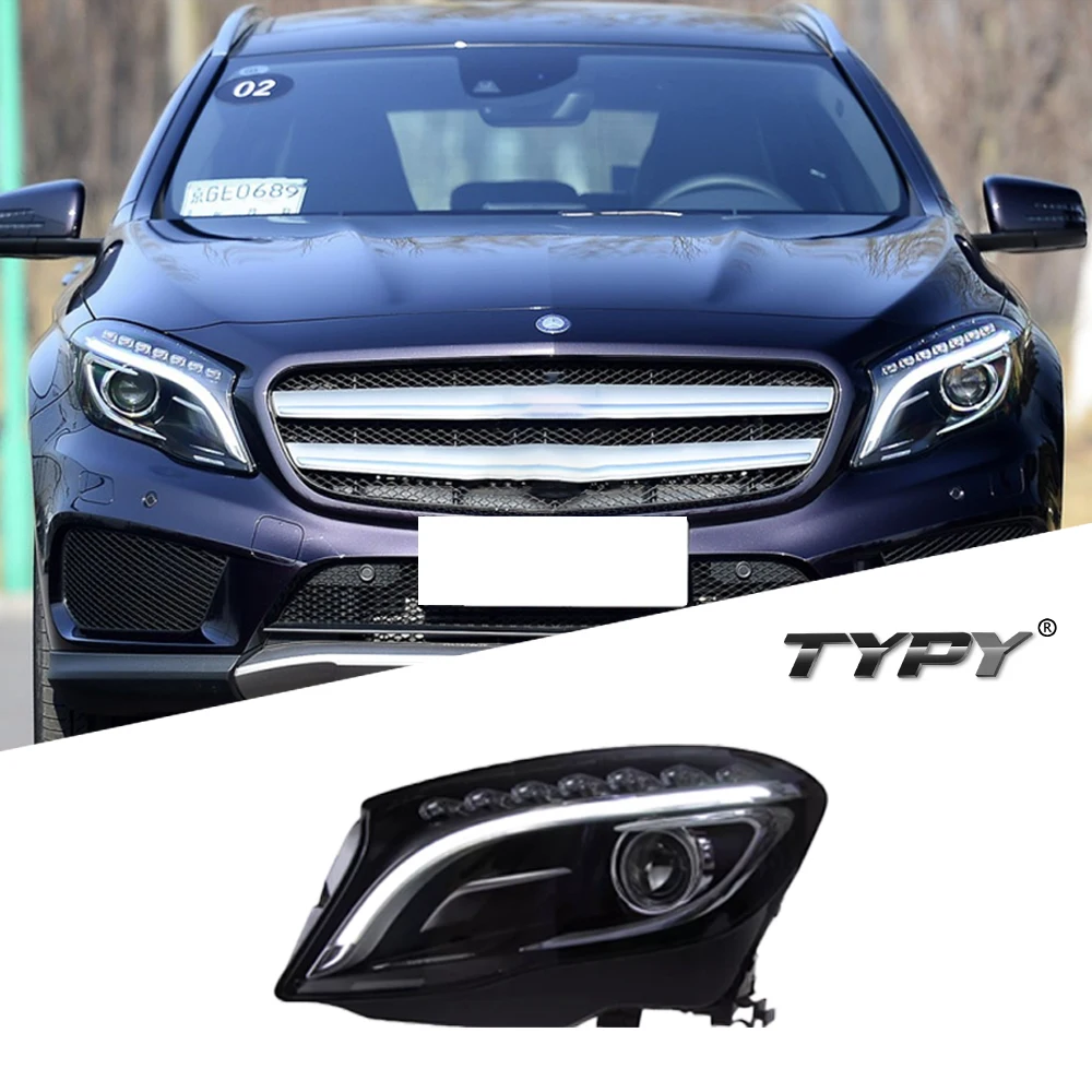 

TYPY New LED Headlight Upgrade Modified Full Head Lamp For Benz GLA X156 2015-2017 Turn Signals Daytime Running Lights