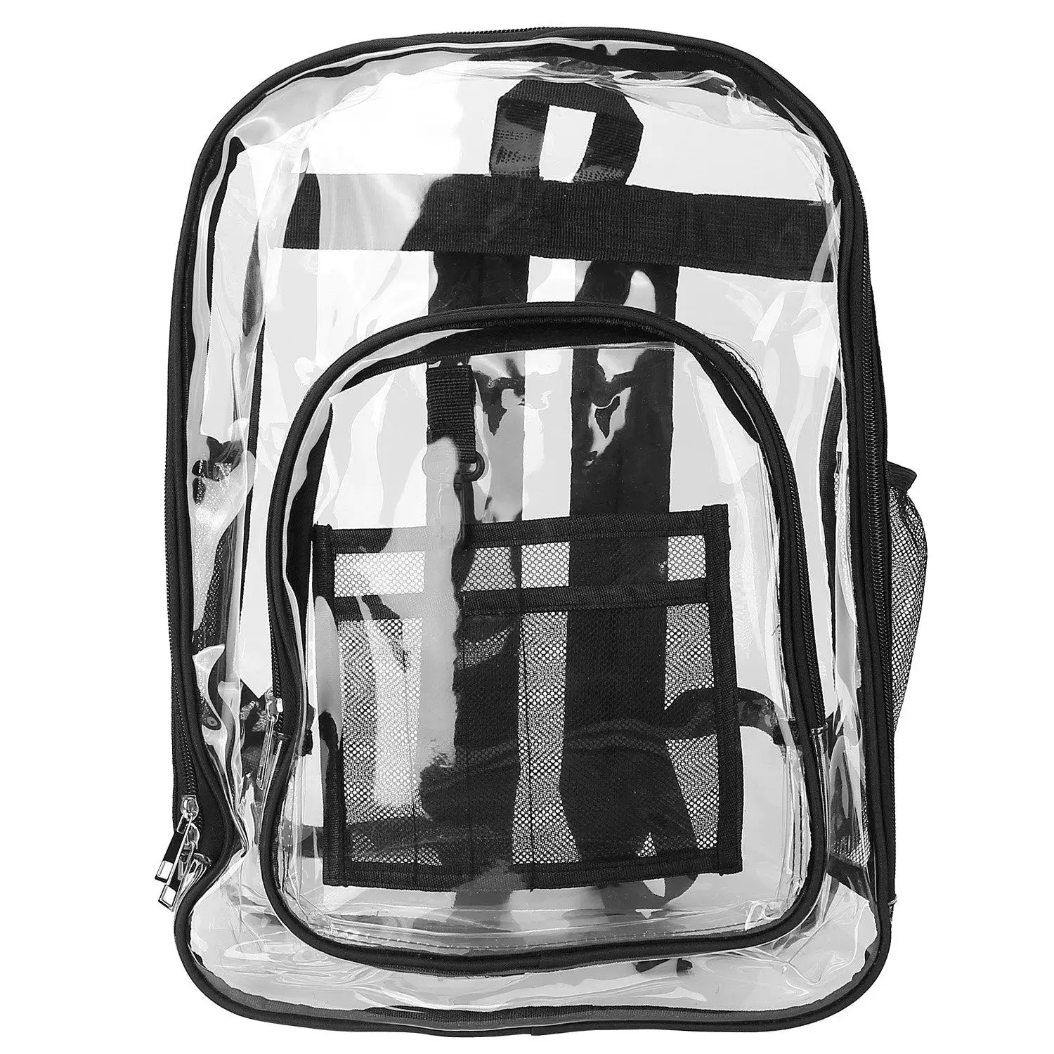 Heavy Duty Large Clear Backpack for school | Waterproof PVC Book Bag with Reinforced Straps | 5.3Gal Transparent Rucksack