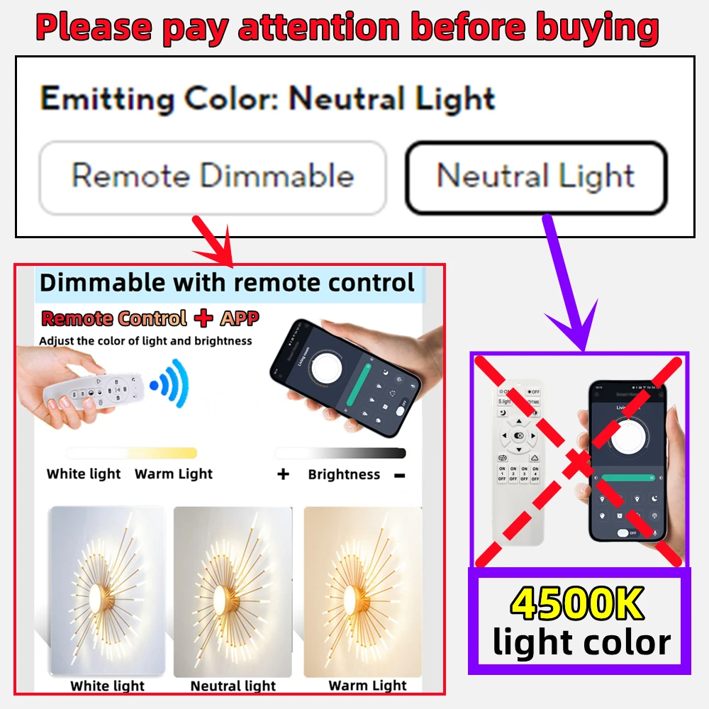 Imagem -04 - Lustre de Fogo de Artifício Led com Controle Remoto Lâmpada do Teto Regulável para Sala e Quarto Lustre de Teto Amarelo