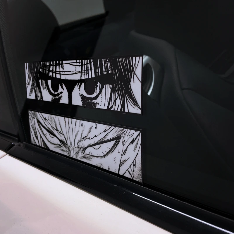 

JDM Anime Eye Waterproof Vinyl Sticker Sunscreen Decor For Motorcycle Helmet Fuel Tank Electric Scooter