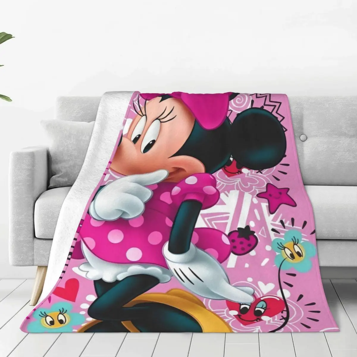 Animated Movie Mickey, Minnie Blanket Soft Warm Comfortable Plush Throw Blanket For Outdoor Picnic Flannel Bedspread Bed Cover