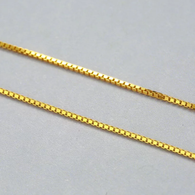 925 Box Chain Necklace for Women Electroplated Copper Geometric Pendant Adjustable Length Fresh Sweet Korean Style White Gold Ro
