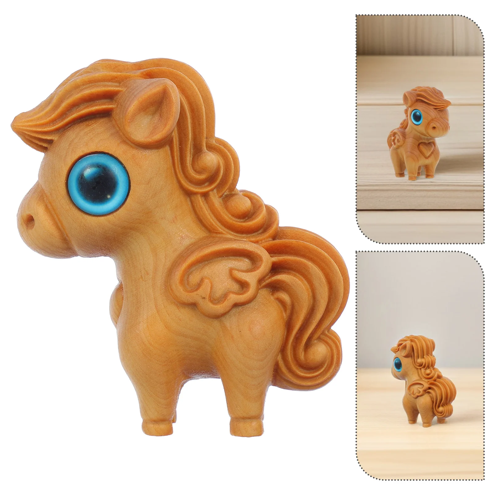 

Compact Wooden Horse Artwork Meticulously Crafted for Bookshelf Desktop Spring Festival Decoration Horse Statue
