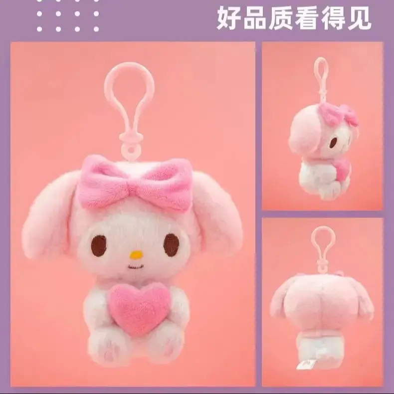 Genuino Sanrio Peluche Hello Kitty Kuromi Melody Cinnamoroll Peluche Ciondolo Peluche Portachiavi Anime Portachiavi Regalo di compleanno