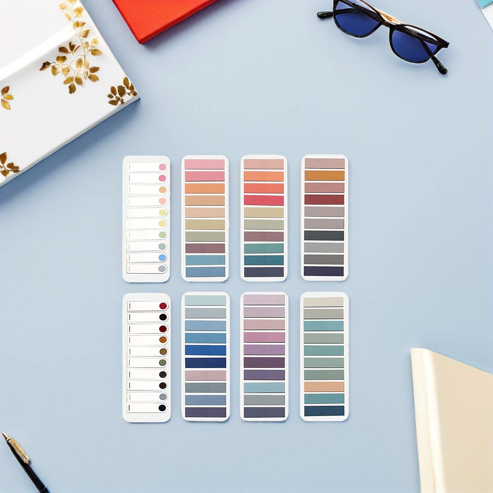 自己粘着性の色付き透明ページタブ、本用、文章マーカー、読書学習、事務用品