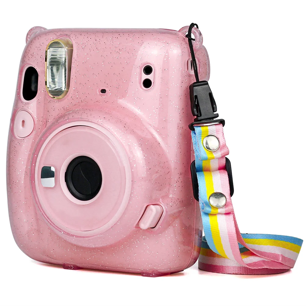 1 個透明 PVC カメラ保護カバーピンク簡単インストール傷防止カメラバッグ Mini11 用耐久性のある保護収納