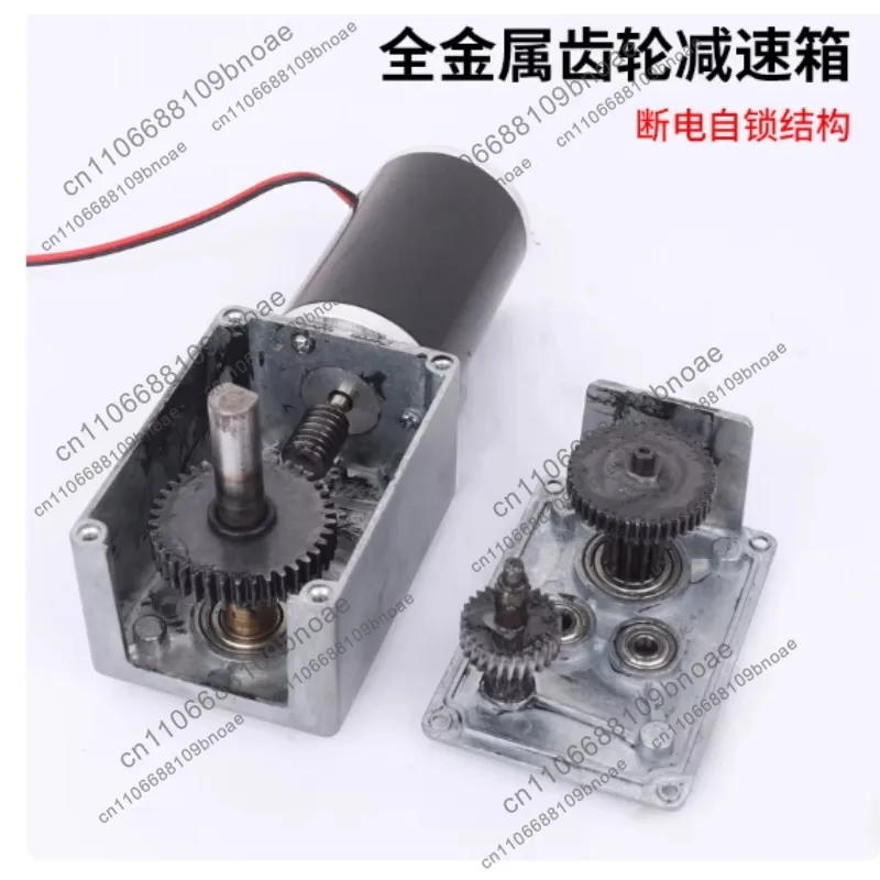 Worm Gear DC Reduction Motor 24V Power-Off Self-Locking 5-Speed Low-Speed Motor Small High-Torque Electric Motor