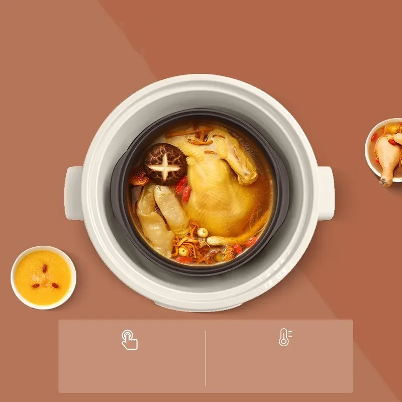 Supor หม้อตุ๋นไฟฟ้าหม้อหุงข้าวเซรามิค Stew สุขภาพโจ๊กหม้อเครื่องปั้นดินเผาสีม่วง4หม้อหม้อซุปเซรามิคไฟฟ้า