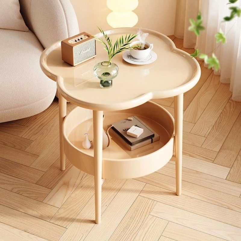 per comodino color crema Superfici impermeabili Bordi arrotondati Design portatile Mobili per piccole stanze