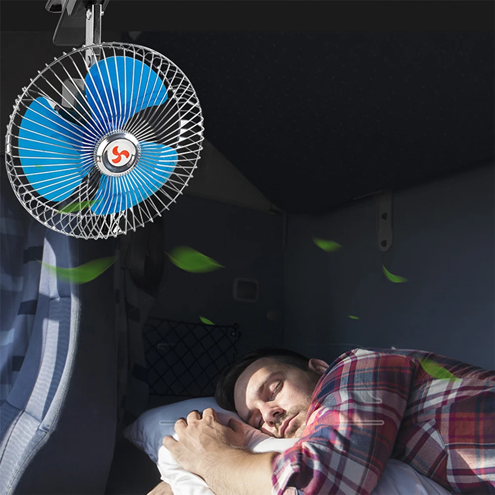 12/24 فولت المحمولة سيارة مروحة التبريد سلامة المعادن الحرس قوي الصيف برودة دوران الصيف مروحة التبريد قابل للتعديل المحمولة السيارات مروحة #1