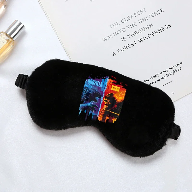 Godzilla Kong Plush Sleeping Eye Mask Anime Movie Cartoon Office Siesta Shade Help Patch Student Home Travel Relax Eye Mask Gift