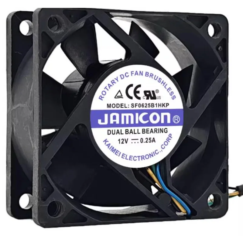 New CPU Cooler Fan for JAMICON SF0625B1HKP 6025 DC12V 0.25A 6cm Cooling Fan 60x60x25mm