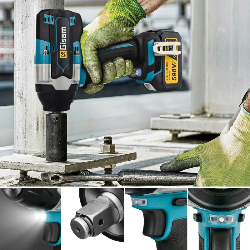 

【Hot Item】1800N.M Torque Brushless Electric Impact Wrench 1/2 inch Lithium-Ion Battery Cordless Wrench Tools For 18V Battery Pi